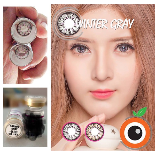lens winter xám có sẵn lens cận màu kính áp tròng màu cận Hàn Quốc 7