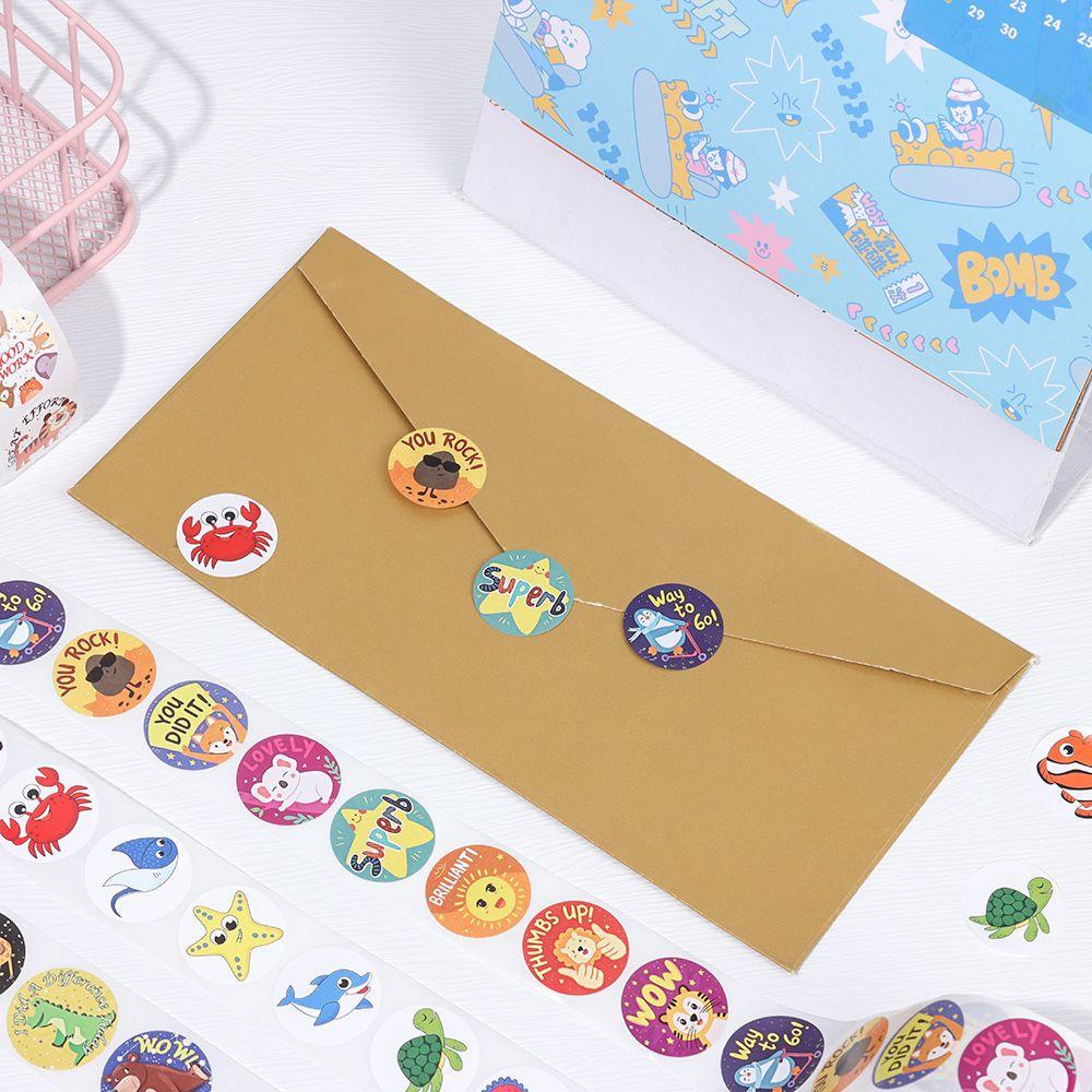 Cuộn 500 Miếng Dán Họa Tiết Hoạt Hình Cho Trẻ Mẫu Giáo|Nhãn Dán Trang Trí Sổ Lưu Niệm Dễ Thương