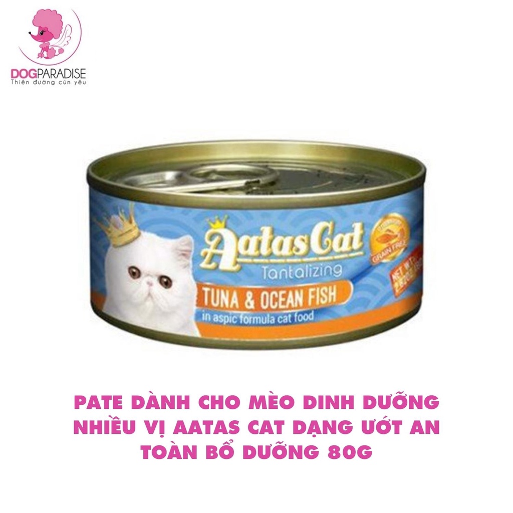 Pate dành cho mèo dinh dưỡng nhiều vị Aatas Cat dạng ướt an toàn bổ dưỡng 80g - Dog Paradise