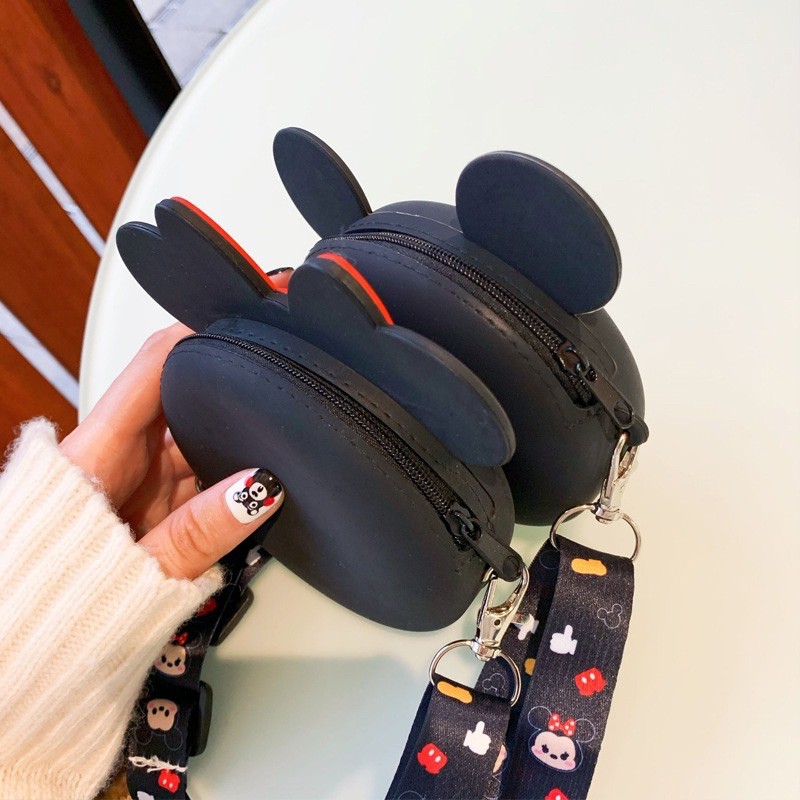 Túi Đeo Chéo Mickey Cho Mẹ Và Bé Chất Liệu Silicon