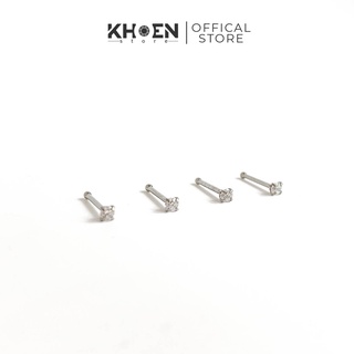 (1 Chiếc) Khuyên Mũi Đá thân thẳng