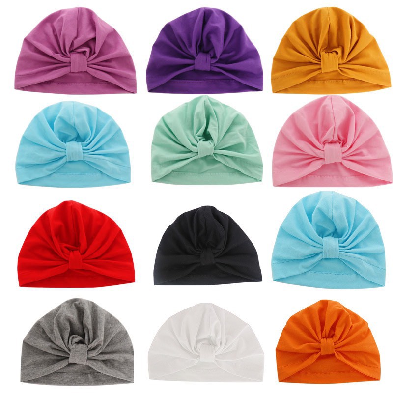 Mũ turban xinh xắn cho bé, vải cotton cao cấp mềm mịn, được chọn màu - MU10