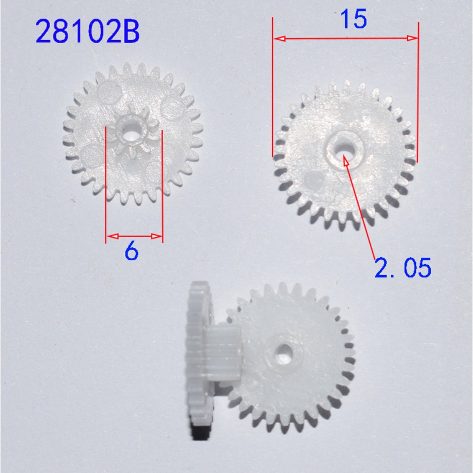 Bánh răng 2 tầng 28102B 28 răng và 10 răng lỗ trục lỏng lẻo 2mm