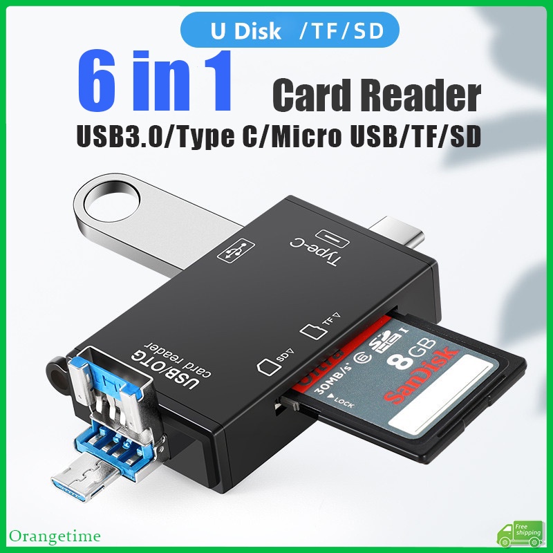 Đầu Đọc Thẻ Nhớ USB 3.0 6 Trong 1 Đa Năng Cho Điện Thoại/Laptop
