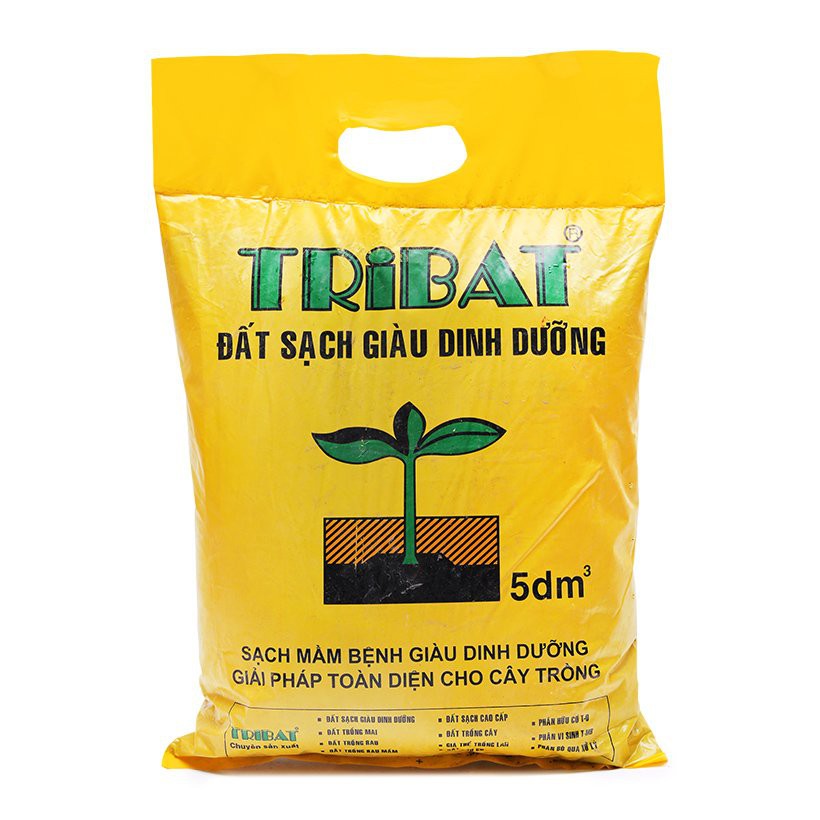 Đất trồng cây- Đất sạch dinh dưỡng Tribat- Đất tribat túi 5 dm3 (5 lít)