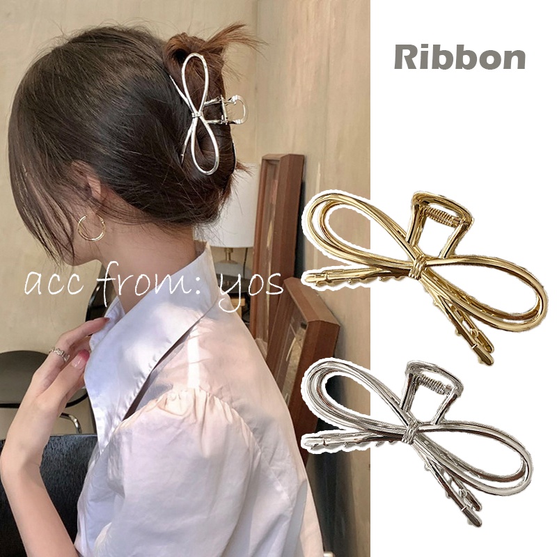 Kẹp Tóc Càng Cua Kim Loại Hình Nơ Sanh Chảnh Phong Cách Hàn Quốc