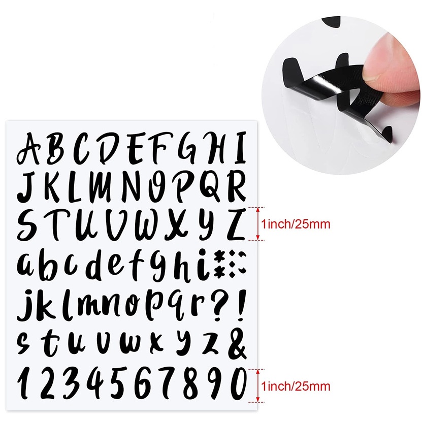 Set 5 Tờ Miếng Dán Hình Chữ Cái Và Số Trang Trí Sổ Tay Cho Lớp Học