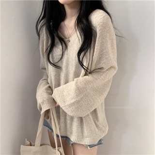 [HÀNG CÓ SẴN] Áo len mỏng cổ tim cho mùa thu đông 035