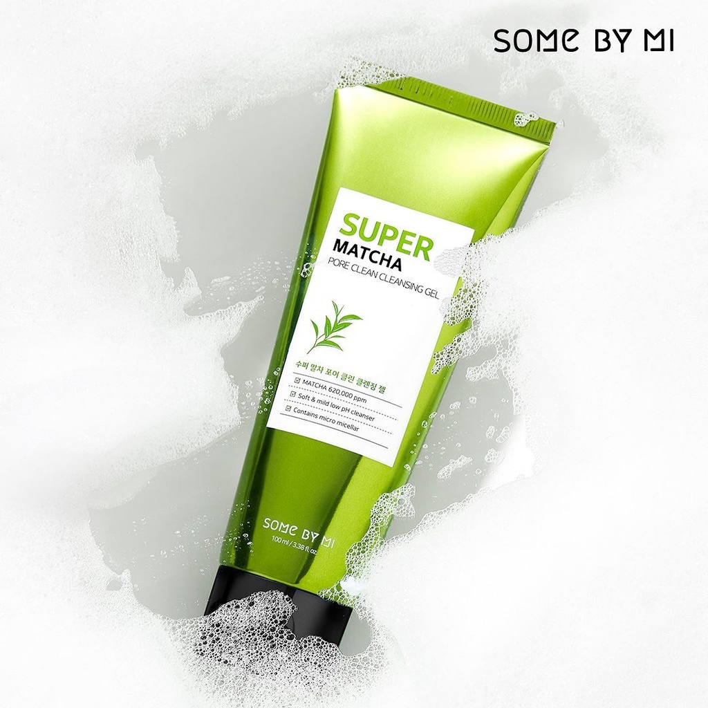 [Mã FMCGMALL -8% đơn 250K] Sữa rửa mặt Some By Mi Super Matcha pore clean cleansing gel 100ml