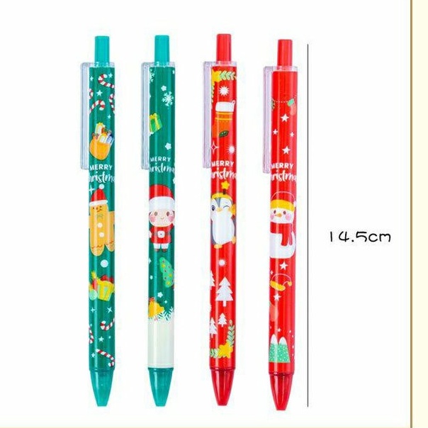 Bút bi nước họa tiết noel cute, bút gel mực nước ngòi 0,5mm chủ đề giáng sinh quà tặng khen thưởng cho bé