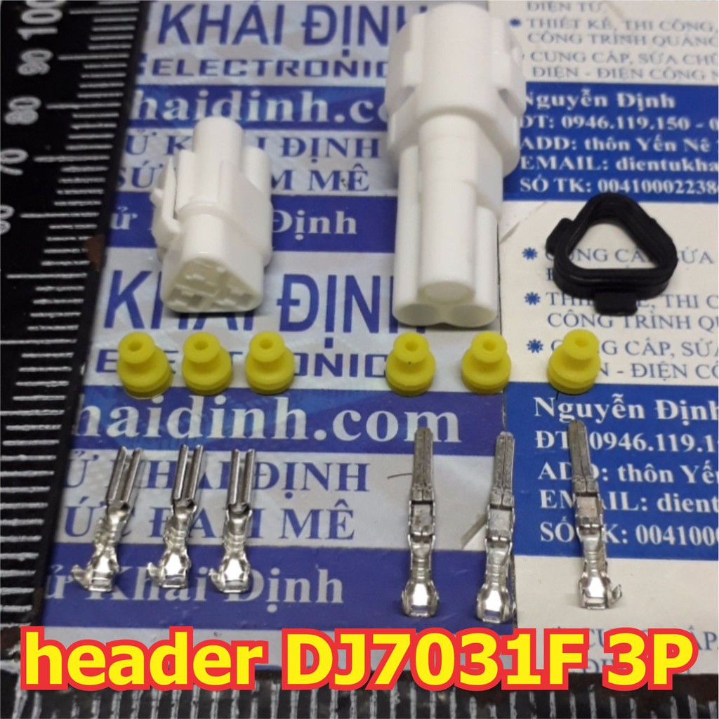 BỘ RỜI ĐẦU NHỰA ĐỰC, CÁI, LÕI SẮT ĐỰC, CÁI ĐẦU NỐI, HEADER DJ7031F 3P, JACK CHỐNG NƯỚC kde5349