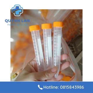 Ống nghiệm ly tâm - Ống Falcon 15ml nắp nhựa, đáy nhọn, đóng gói riêng từng cái tiệt trùng