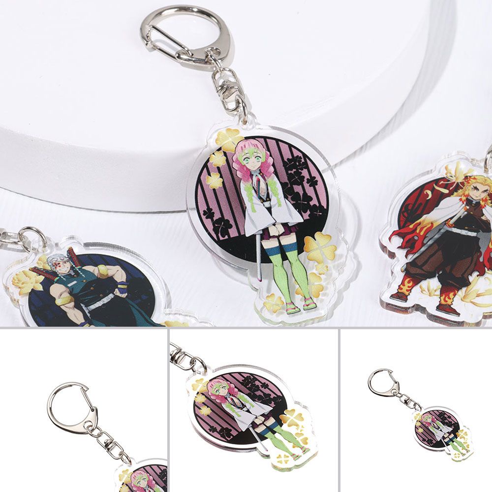 Móc Khóa Nhựa Acrylic Hai Mặt Họa Tiết Demon Slayer Dễ Thương