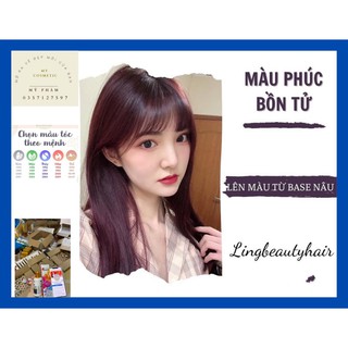 Thuốc nhuộm tóc màu phúc bồn tử kèm oxy và gang tay