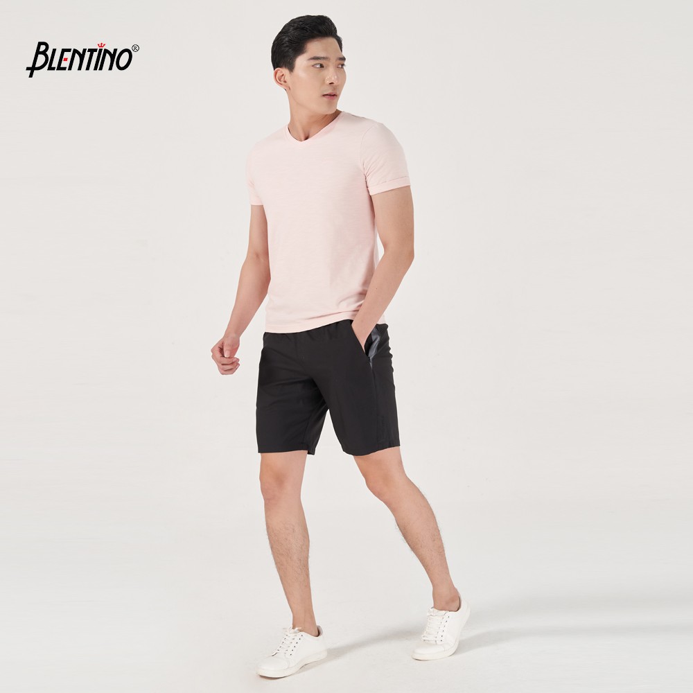 Áo thun nam cổ tim Blentinomùa hè 100% Cotton TS09