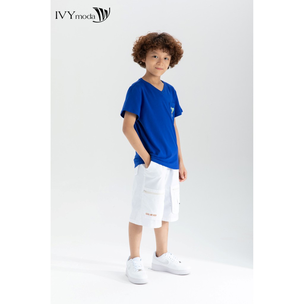 Áo thun bé trai túi khủng long IVY moda MS 57K1353
