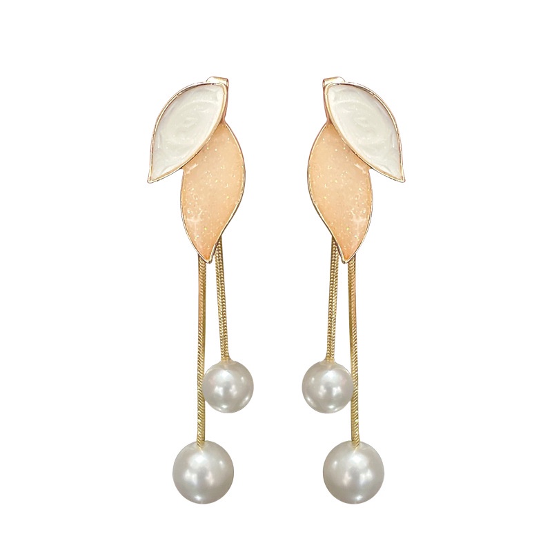 (MớI) Bông Tai HợP Kim Mạ BạC 925 HìNh Lá Xinh XắN