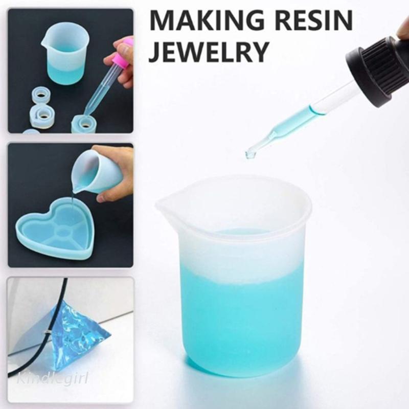 Set 8 Cốc Đo Lường Bằng Silicone Dùng Làm Trang Sức Epoxy Diy