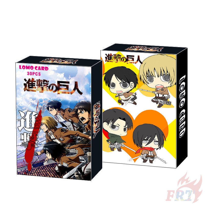 Hộp 30 Cái/ Hộp ✪ Thẻ Hình Lomo Anime Attack on Titan - Eren Jaeger / Mikasa Ackerman / Armin Arlert ✪ Bưu Thiếp Mini Kích Thước 5.5cm*8.8cm Dùng Làm Quà Tặng