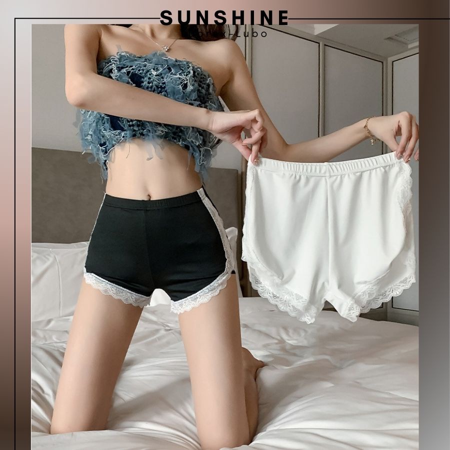 Quần sooc nữ thun cotton mềm mát phối ren cao cấp-SUNSHINE