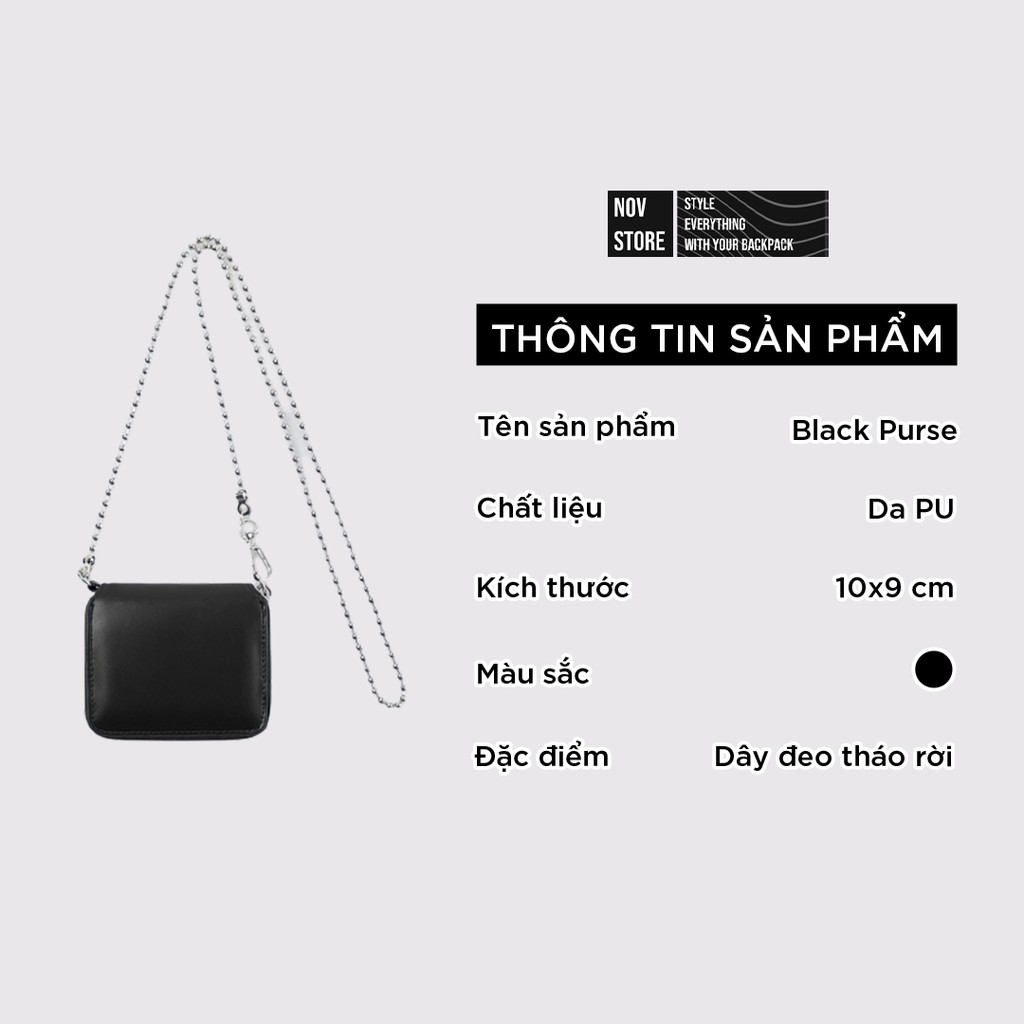 Túi ví da mini - novstore BLACK PURSE