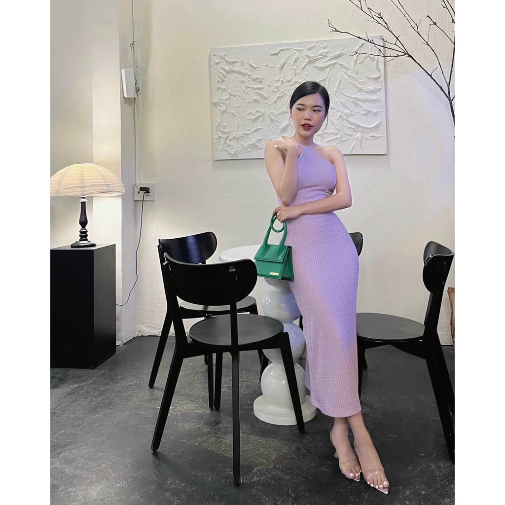 Đầm yếm xốp chỉ kiểu 4 dây chéo lưng ôm body cực sexy , chất thun xốp mềm mịn tv