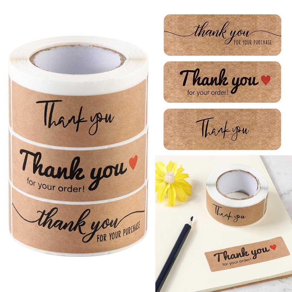 Cuộn 120 Miếng Dán Trang Trí Bao Thư In Chữ Thank You For Your Order