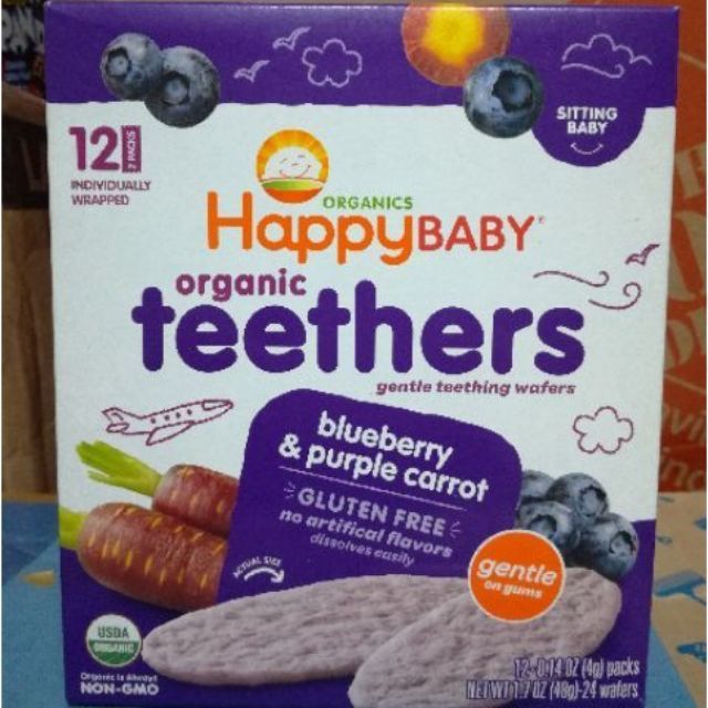 4 Gói nhỏ bánh xốp Happy Baby Teethers