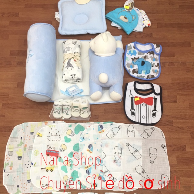 Combo 2 khăn tắm, 2 khăn sữa aden