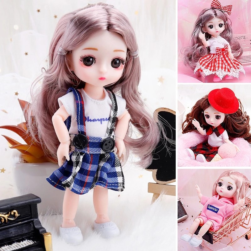 Búp bê Barbie Xinh Xắn HDY cao 17cm kiểu dáng công chúa cho trẻ có khớp linh hoạt đồ chơi