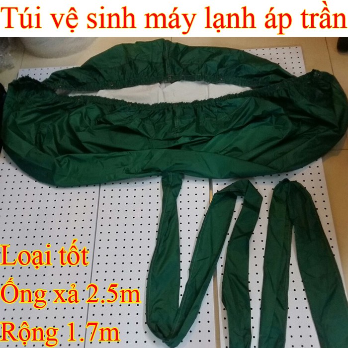 Túi trùm vệ sinh máy lạnh áp trần - dài 3 mét, đuôi 2.5m, rộng 2m, vải tốt, không bám nước, độ bền cao sử dụng dài lâu