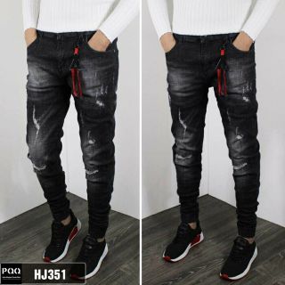Quần bò nam bo thun jogger phối xướt 351