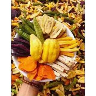 Thập Cẩm Trái Cây Rau Củ Sấy Loại Ngon Giòn Túi 250gr
