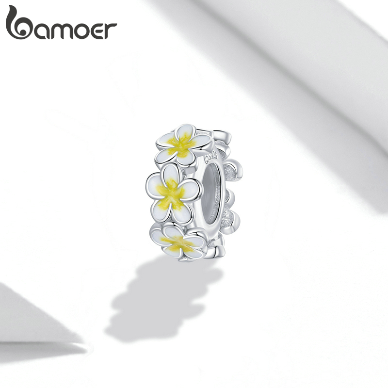 Mặt Vòng Tay Bamoer BSC447 Từ Bạc Thật 925 Hình Bông Hoa Lãng n DIY