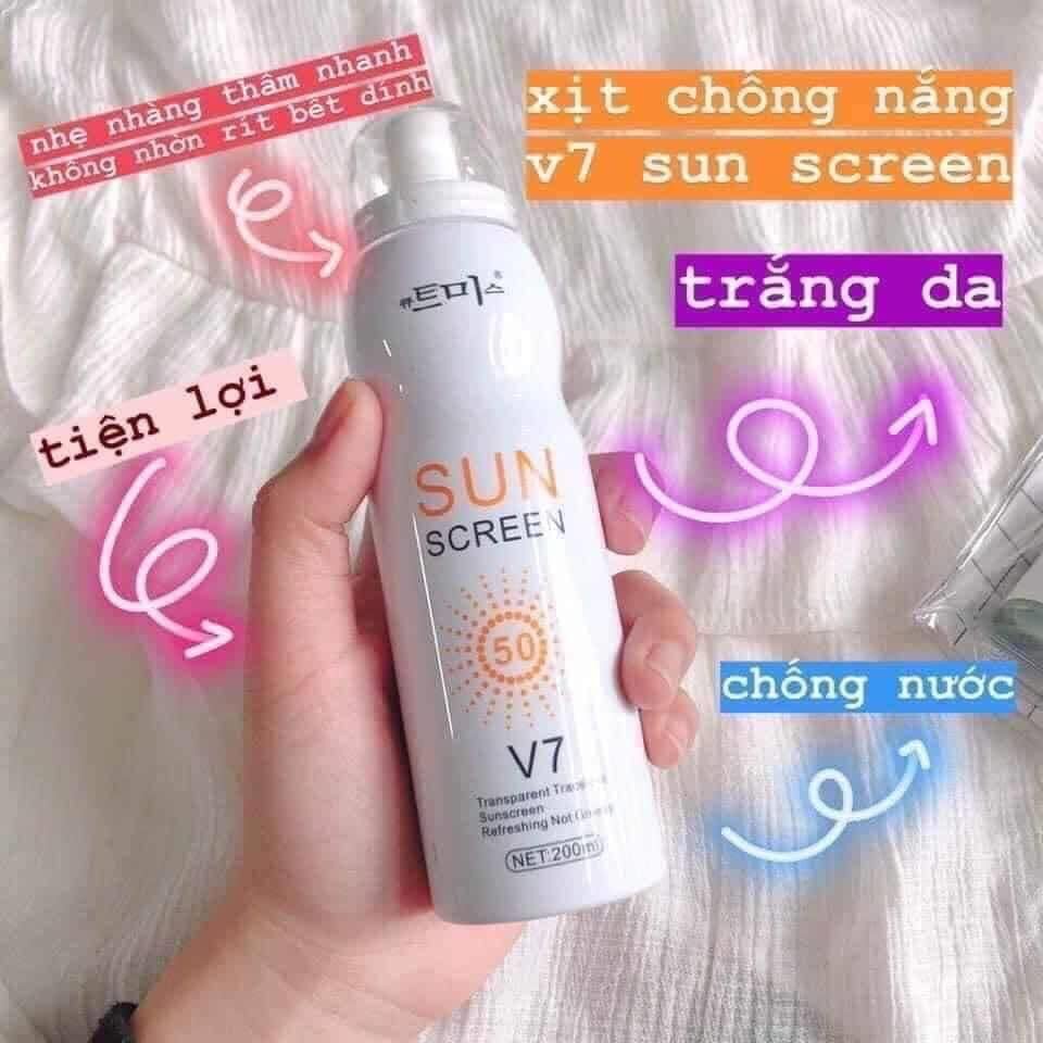 Xịt Chống Nắng V7 SUN Screen Hàn Quốc  Che Khuyết Điểm  Trắng Da Lên Tone Không Bết, Không Trôi