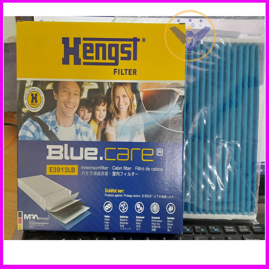 Lọc gió điều hòa Hengst (Đức) Blue Care xe Attrage, Mirage và Xpander, XL7, Ertiga - E3913LB
