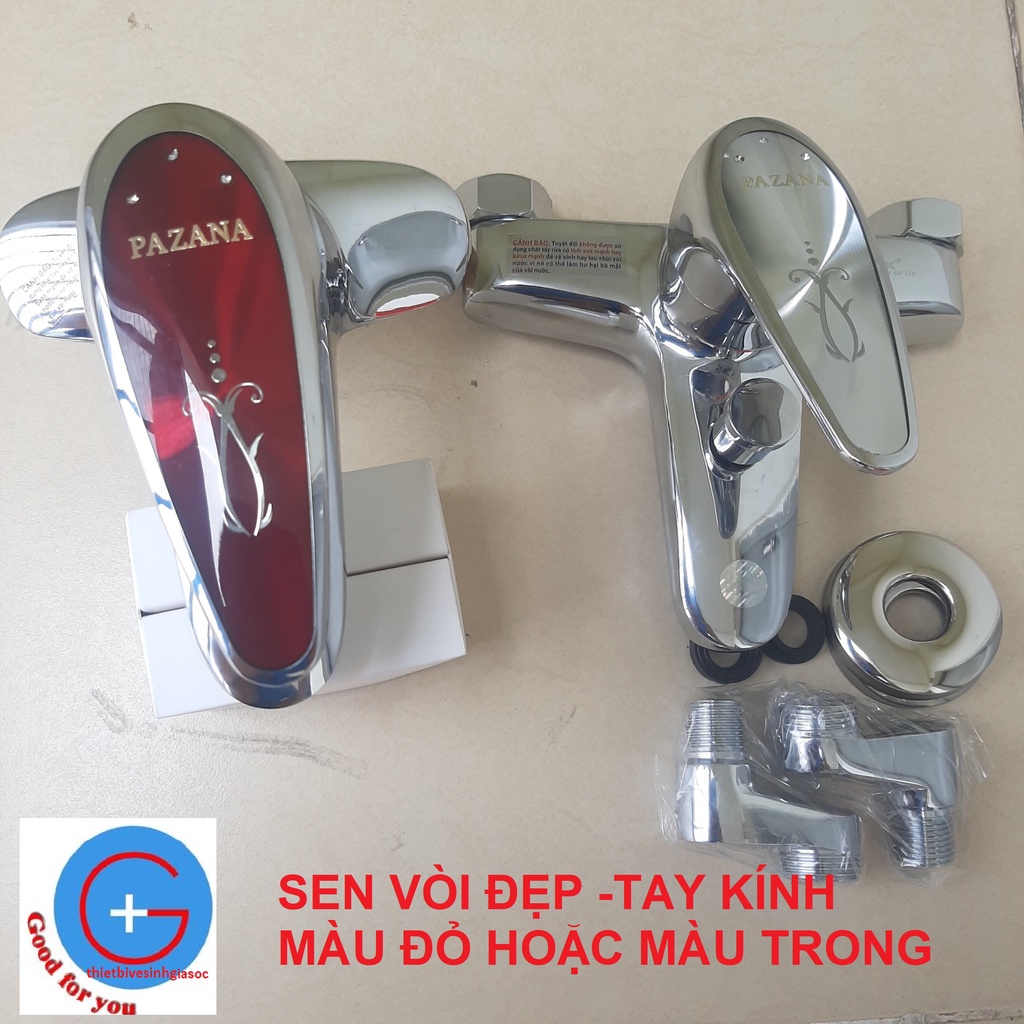 Bộ Củ Sen Tắm, Củ Vòi Rửa Mặt PAZANA Tay Kính, Bộ Sen Vòi TAY KÍNH|  Hàng Cao Cấp