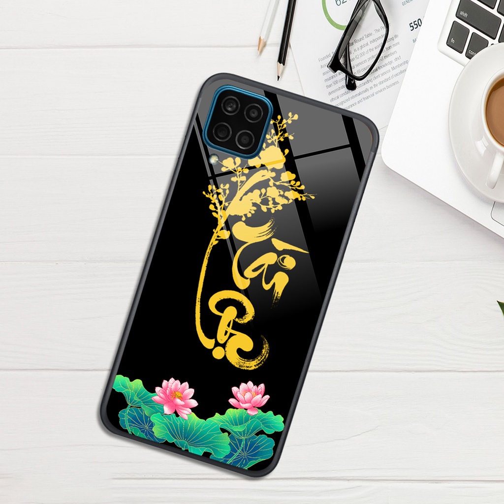 Ốp lưng KÍNH Samsung Galaxy A12/ M12 / A22 4G / M22 / M32 in hình 3D TÀI LỘC-TÂM AN -MÃ ĐÁO