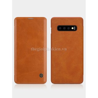 Bao da thật Nillkin Qin cho Galaxy S10 có ngăn để thẻ ( Chính hãng )