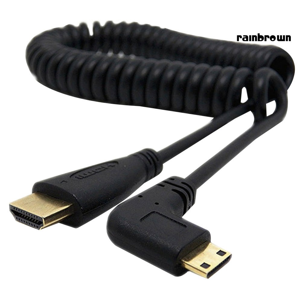 Dây cáp chuyển đổi HDMI mini sang HDMI đầu cắm xoay góc 90 độ sử dụng với HDTV SLR PC