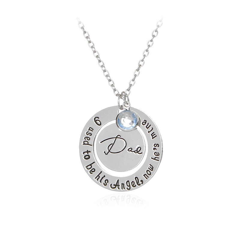Vòng cổ Mặt Khắc Chữ I used to be his angel now he s mine Dad