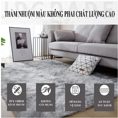 Thảm Lông Thảm Lông Loang Trải Sàn Trang Trí Loại Dày Nhiều Màu