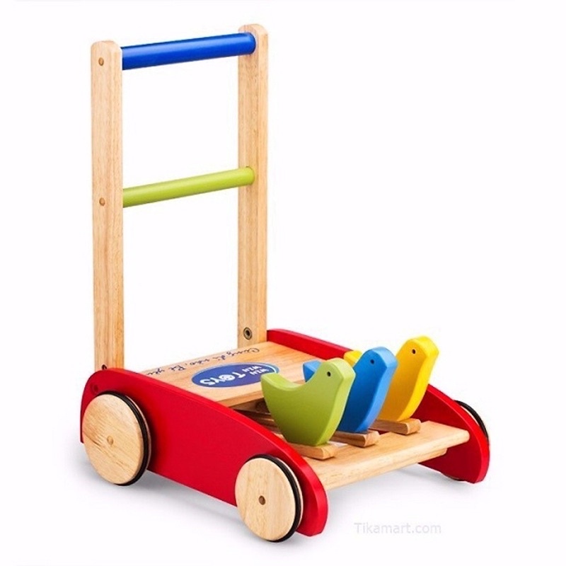 XE TẬP ĐI BẰNG GỖ 3 CON GÀ CAO CẤP