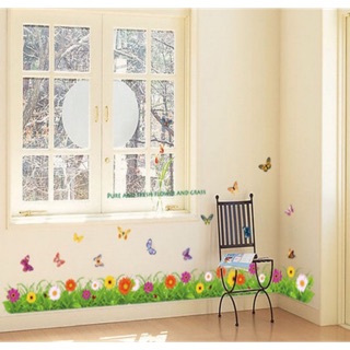 Decal dán chân tường hoa bướm mẫu 5