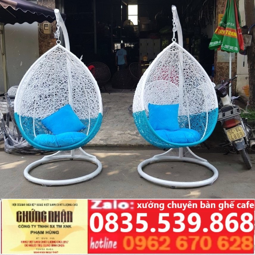 Xích đu treo tai thỏ - xích đu thư giãn mây nhựa