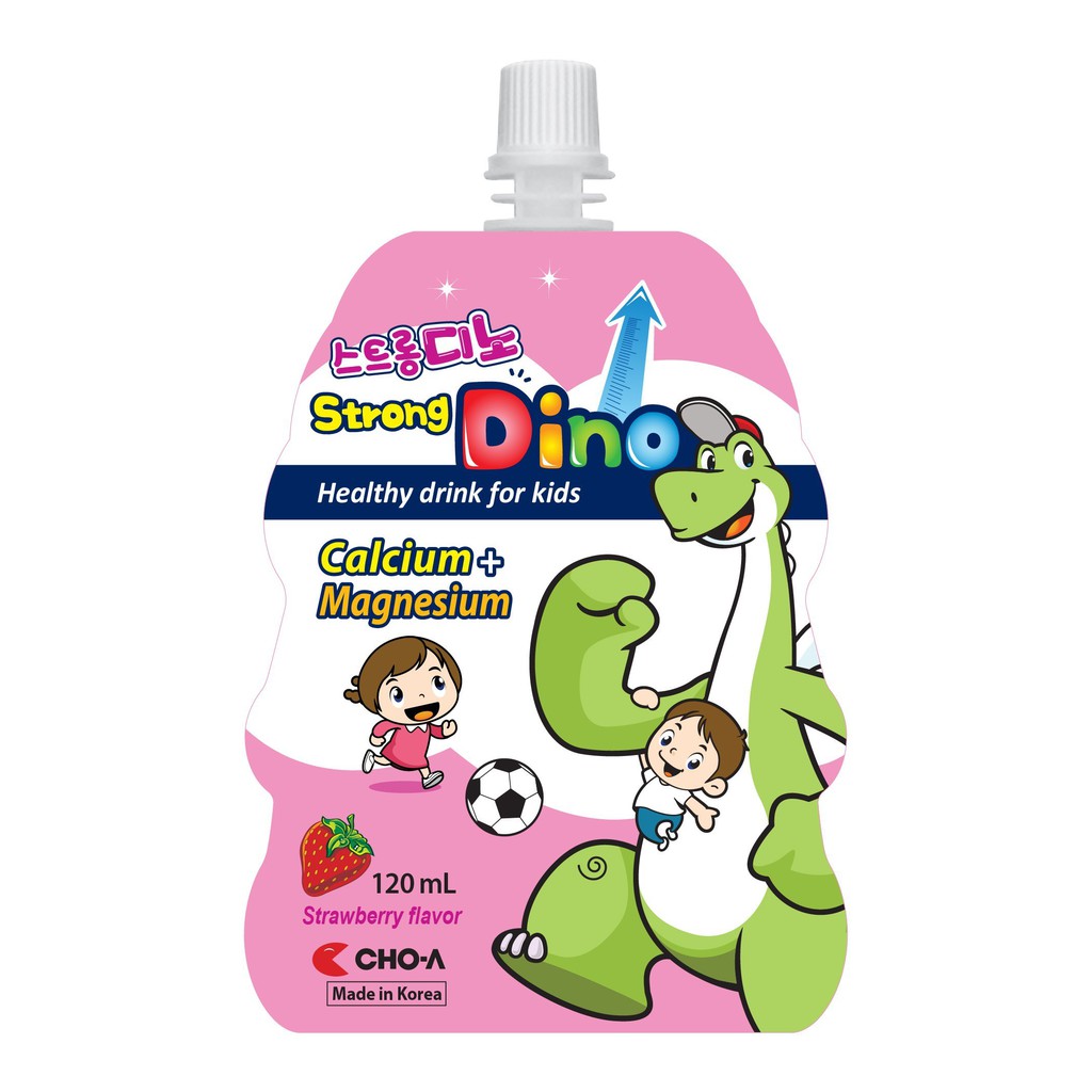 Nước Uống Dinh Dưỡng Vị dâu Dành Cho Trẻ Em Strong Dino  (10 Gói x 120ml)