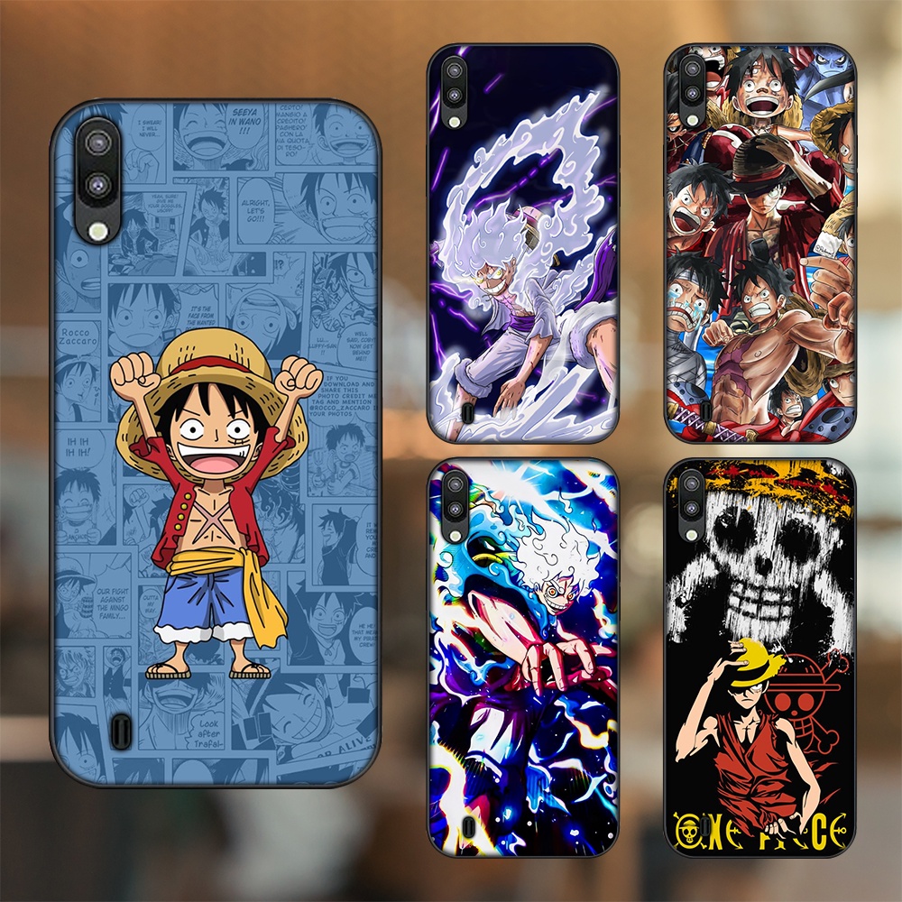 Ốp lưng Samsung M10 viền đen in hình Luffy One Piece