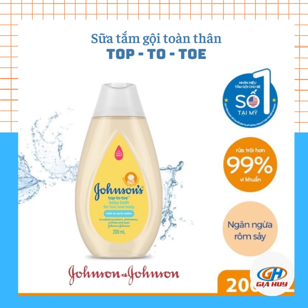 Sữa tắm cho bé Johnson's Baby top to toe- dung tích 200ml