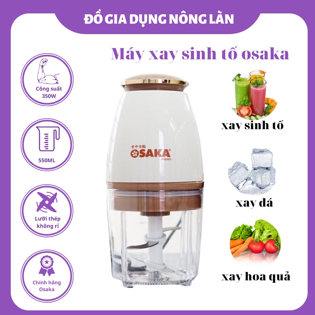 Máy xay sinh tố mini NONGLAN dung tích 750ml, máy xay thịt xay đồ ăn dặm cho bé xay cá thực phẩm