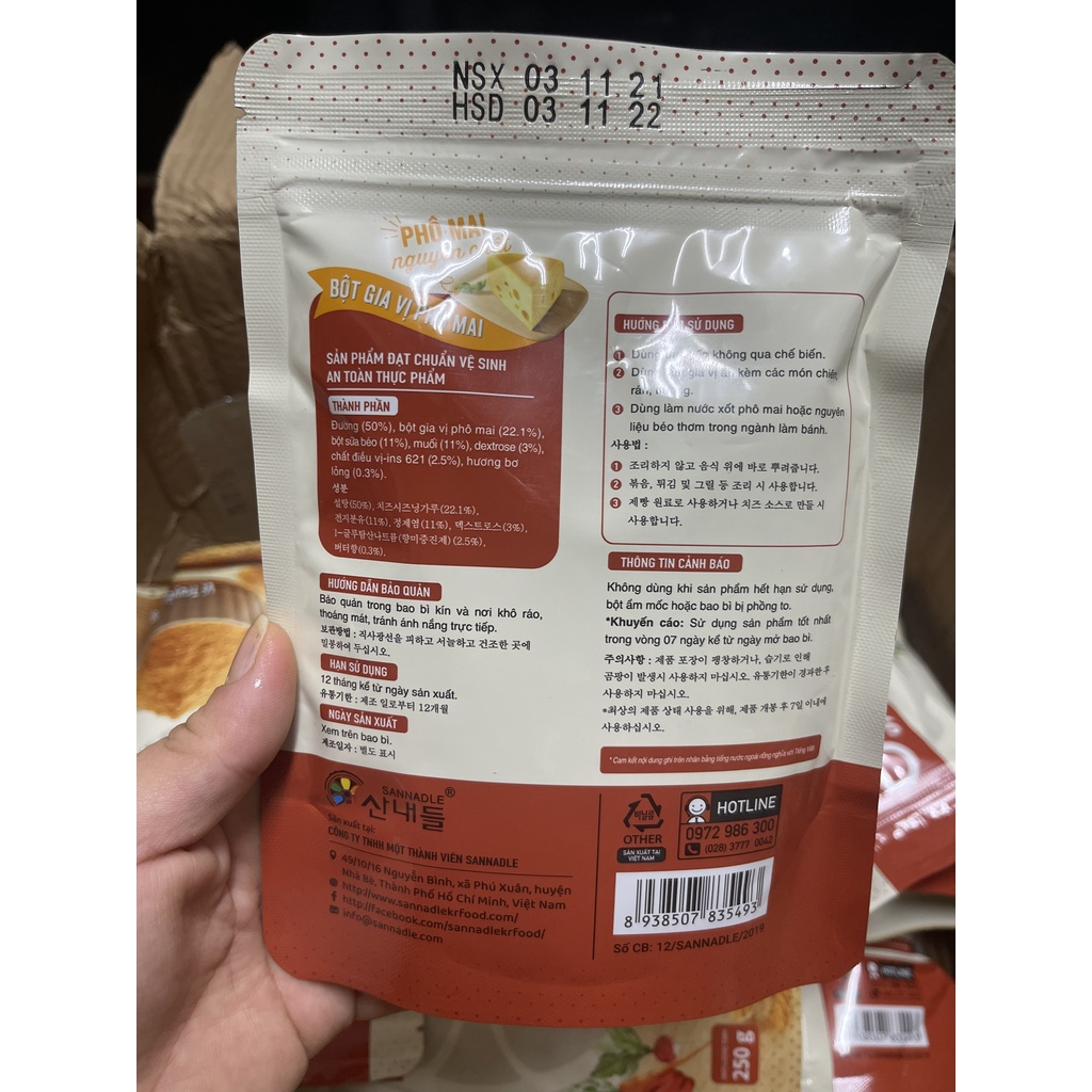 Bột Phô Mai Lắc SAJANG Hàn Quốc 250g